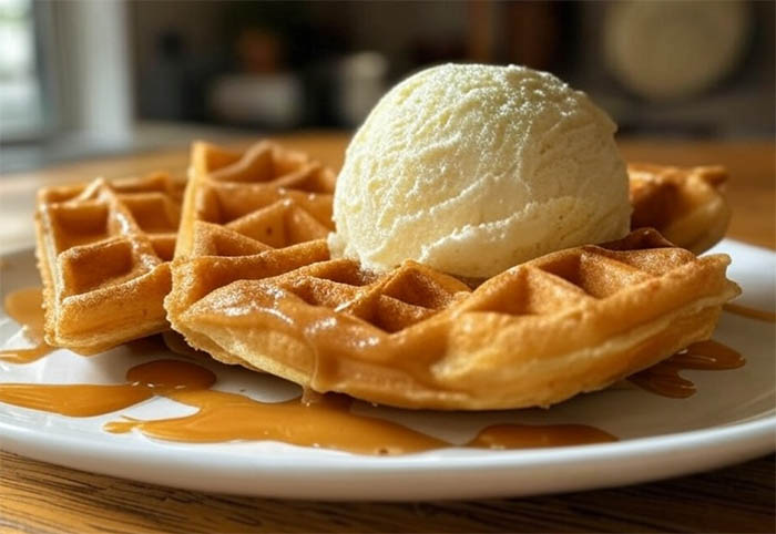 Gaufres au caramel et vanille 
